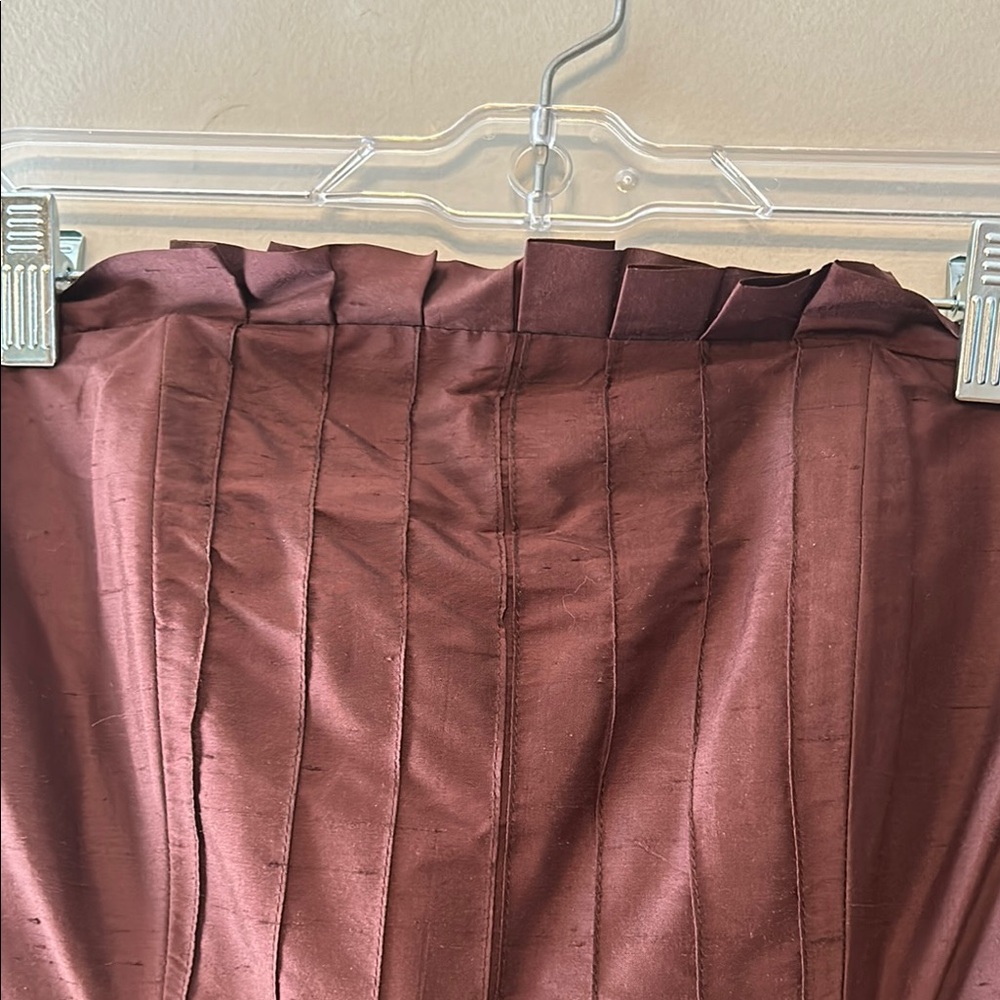 Brown Pleated Strapless A-line Dress for Cocktail - Picture 3 of 8